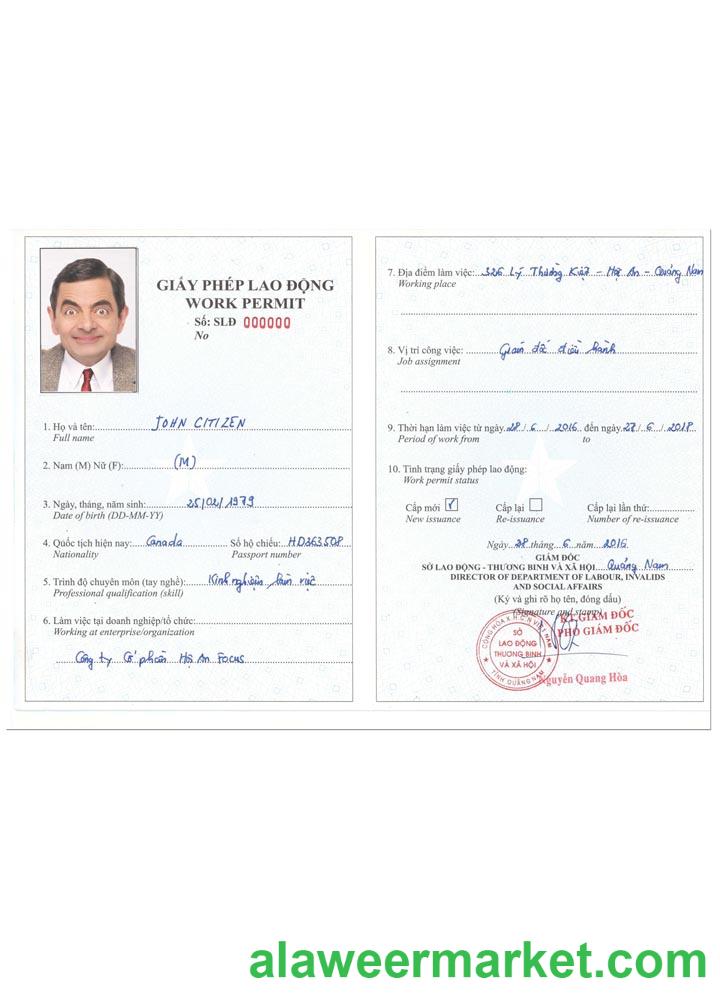 VIETNAM work permit